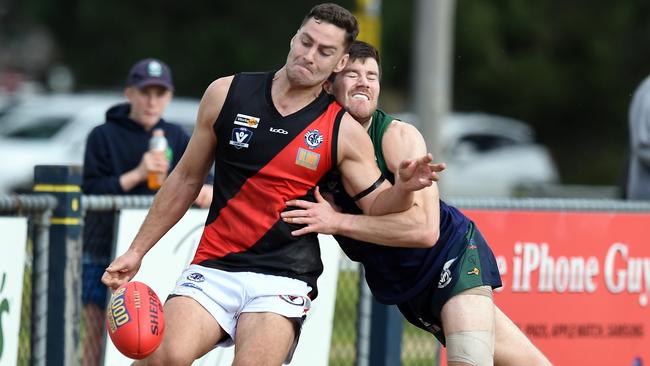 GFL: St Mary's v Newtown &amp; Chilwell. No 32 Luke Maddock for Newtown &amp; Chilwell.