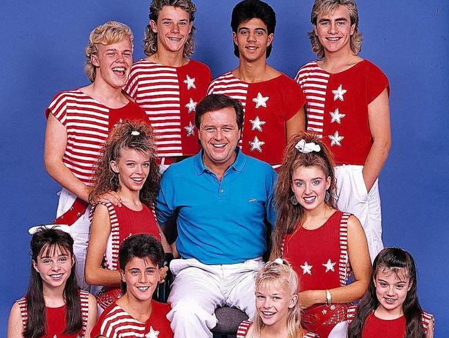 Host Johnny Young with some of the young stars of &lt;i&gt;YTT&lt;/i&gt;, including Dannii Minogue, centre right.