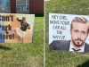 School has drop-off line signs so parents laugh, not cry