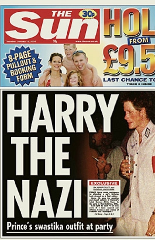 Prince Harry was pictured wearing a Nazi uniform at a party.