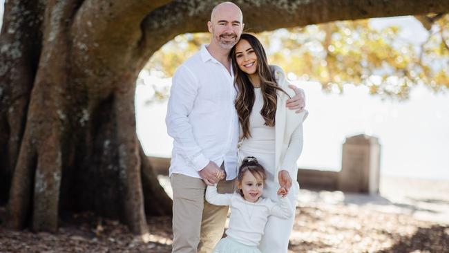 James Mawhinney, Brigette Panetta and their daughter Emerald. Picture: Supplied