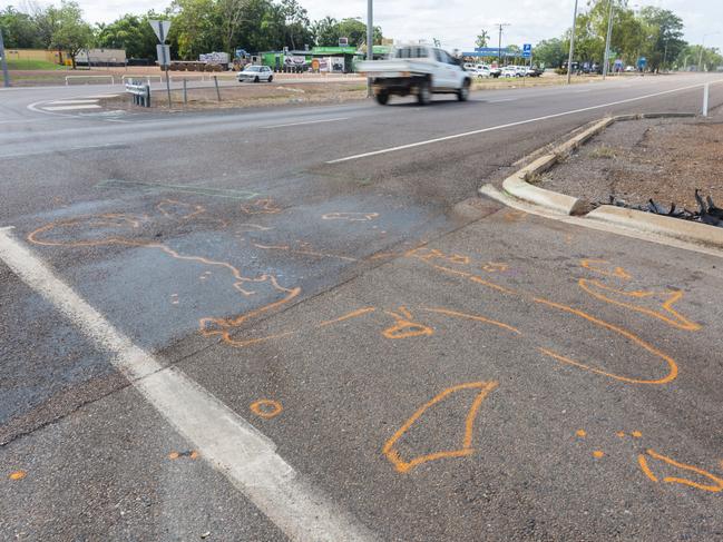 A 22-year-old male motorcyclist died at the scene of a crash with a car on the Stuart Highway. Picture: Floss Adams