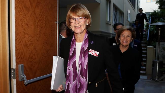 Coca-Cola Amatil managing director Alison Watkins, left, and chairman Ilana Atlas arrive for today’s AGM in Sydney. Pic: Hollie Adams