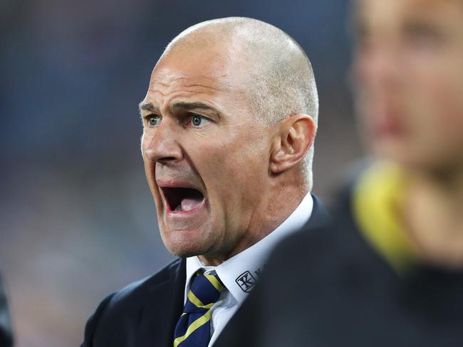 A frustrated coach Brad Arthur watches from the sidelines. Picture: Brett Costello