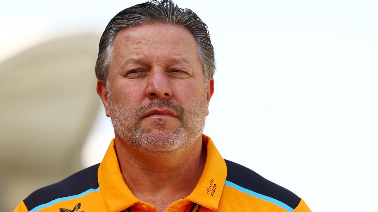 McLaren Chief Executive Officer Zak Brown looks on in the Paddock during day two of F1 Testing at Bahrain International Circuit on February 24, 2023 in Bahrain, Bahrain. (Photo by Mark Thompson/Getty Images)