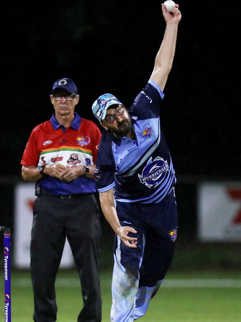 T20 Barrier Reef Big Bash: Designer First Homes Dare Devils v Halpin Hurricanes at Griffiths Park. Hurricanes' Michael Salerno. Picture: Stewart McLean