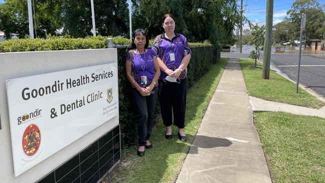 Staff from Goondir Health Services Ethel Hayden (left) and Georgia Stockwell (right) at the Dalby site. Picture: Emily Devon