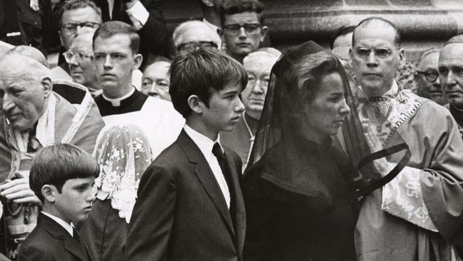 Kennedy led the mourners, alongside her son, Robert F. Kennedy Jr, at her husband’s funeral. Picture: Ron Galella/Getty Images/The Times