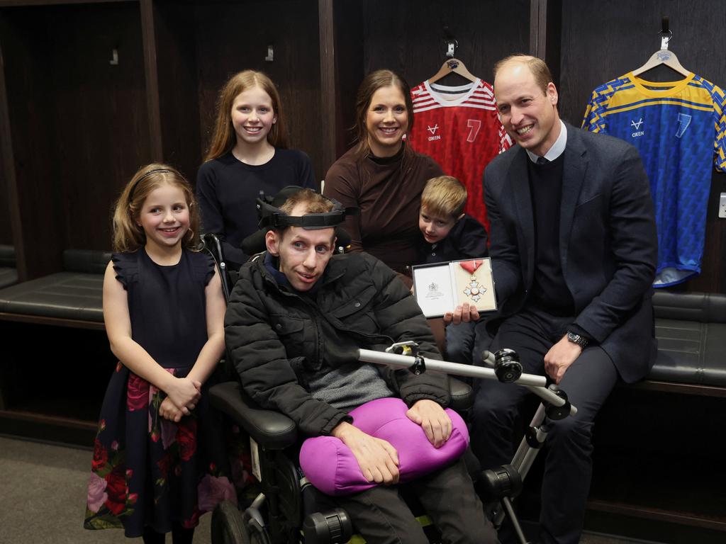 Prince William awarded Rob Burrow with the Commander of the British Empire (CBE) for raising awareness of Motor Neurone Disease in January this year. Picture: Getty Images