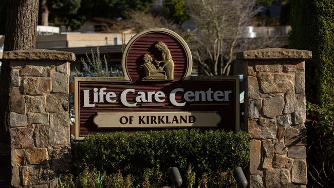 A sign at the entrance to Life Care Center of Kirkland, Washington. Picture: Getty Images