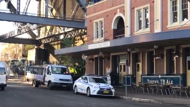 Police at the Harbour View Hotel on Tuesday morning. Picture: Samantha Brett