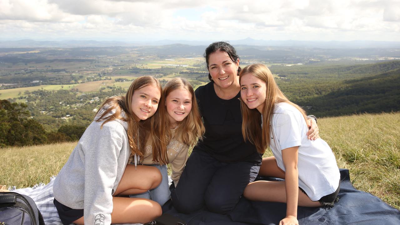 The Ottley family from Bardon, from left, Amelia, Eva, Jodie and India Ottley. . Picture Glenn Hampson