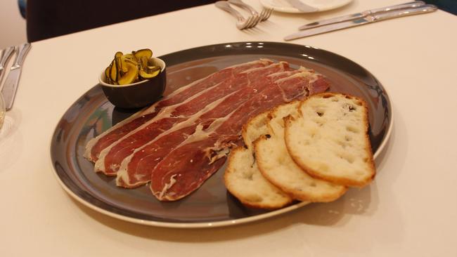 The Iberico Bellota cured ham from Spain at The Mayflower.