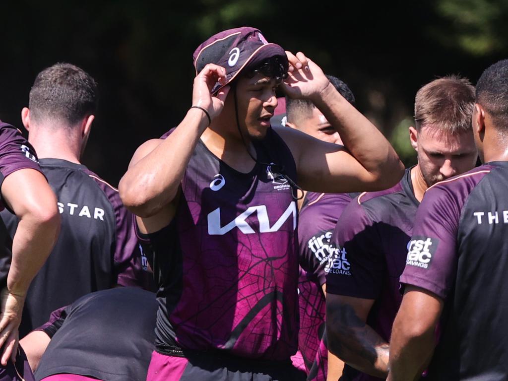 Selwyn Cobbo on the first day of pre-season. Picture: Nigel Hallett