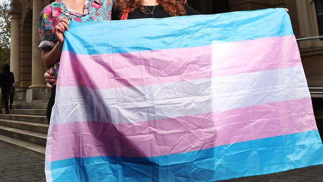 The transgender flag. The government’s bill did not extend protections to transgender children. Picture: Nikki Davis-Jones