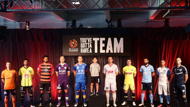 All 10 A-League clubs with Yoshi.