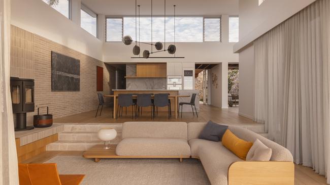 Sunken lounge designs by Ha Architecture, Alexandra Buchanan. Picture: Supplied