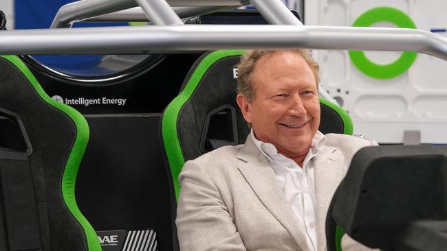 Fortescue chairman Andrew Forrest at the opening of the Fortescue WAE manufacturing plant at Kidlington in the United Kingdom. Picture: Jacquelin Magnay