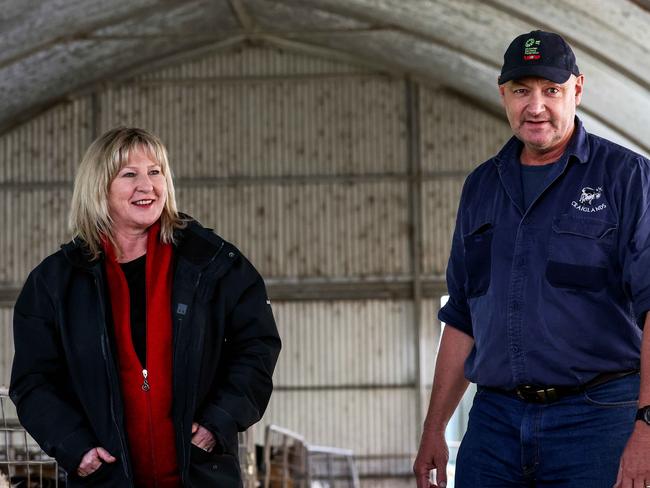 Gayle Tierney, Victoria’s Agriculture Minister, meeting with UDV vice president Mark Billing last month. Picture: Nicole Cleary