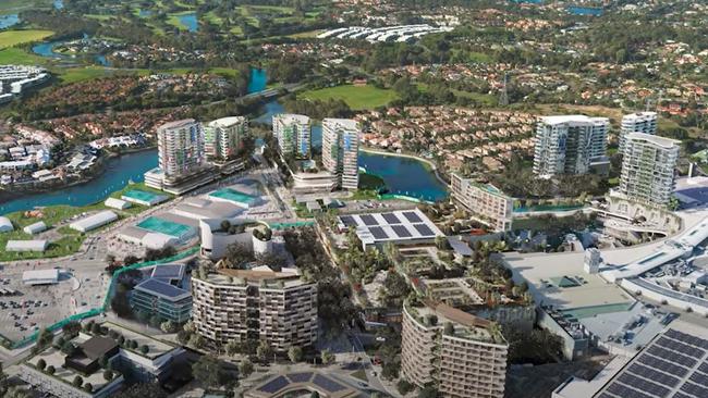 The proposed satellite Athletes Village for the 2032 Olympic Games at Collyer Quays in Robina.