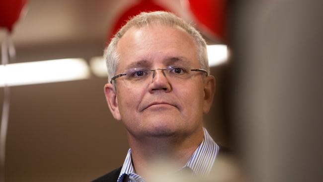 Prime Minister Scott Morrison at a press conference at a child care centre in Sydney on Sunday, where he defended Peter Dutton’s au pair intervention.