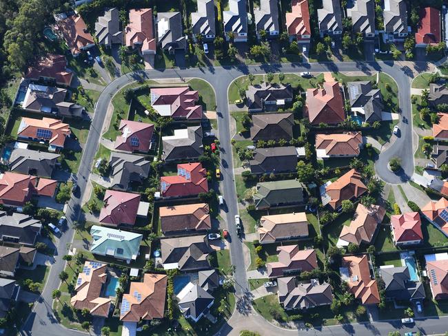 An aerial view of  residential housing on the Gold Coast, Wednesday, May 17, 2017. (AAP Image/Dave Hunt) NO ARCHIVING