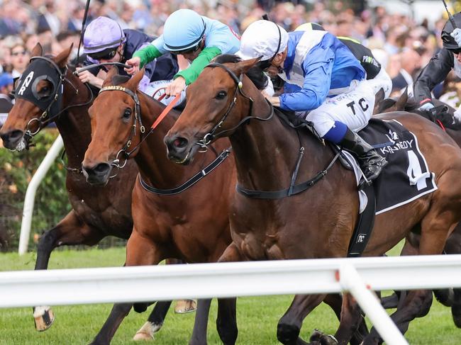 Alligator Blood ridden by Tim Clark wins the Kennedy Champions Mile at Flemington Racecourse on November 05, 2022 in Flemington, Australia. (Photo by George Sal/Racing Photos via Getty Images)