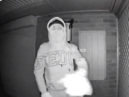 Police have released doorbell camera footage of a man involved in an alleged aggravated burglary where two men impersonated police officers in Hampton Park. Picture: Victoria Police