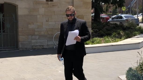 Andrew Swallow arrives At Wollongong Court on day two of the trial.