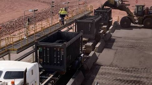 OZ Minerals’s copper concentrate is loaded for export. BHP’s acquisition of OZ Minerals has only recently completed.