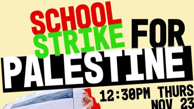 School Strike for Palestine poster.