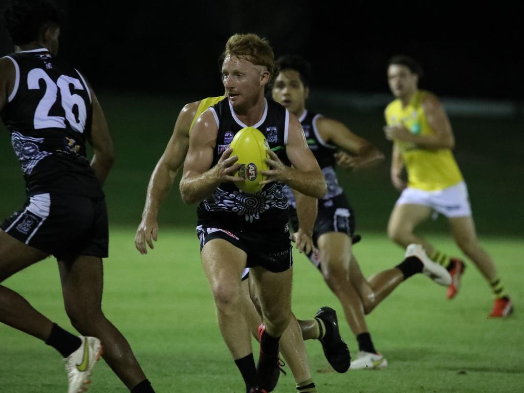 Eric Guthrie has once again been a standout for Palmerston in Round 3 of the 2022-23 season. Picture: Roz Lavercombe / AFLNT Media.