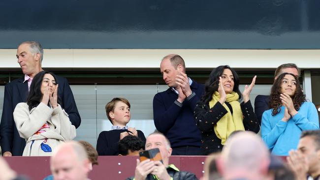 Cameras captured the Prince of Wales, 41, and his son, 10, standing up and clapping to their beloved team Aston Villa win. Picture: Getty Images