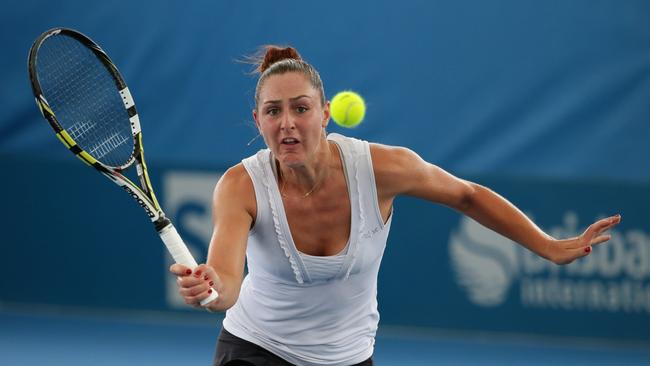 Gabriela Dabrowski plays both women’s and mixed doubles on Margaret Court Arena today. Photo: Peter Wallis