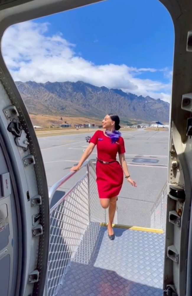 She loved the excitement of the job, exploring new places and making memories – but has now focused her attention on building content for brands. Picture: TikTok/ashleejjane