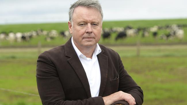 Dairy Farm visit at Alvie. Farmer is Clint Theodore Federal Opposition Shadow Minister for Agriculrure Joel Fitzgibbon.