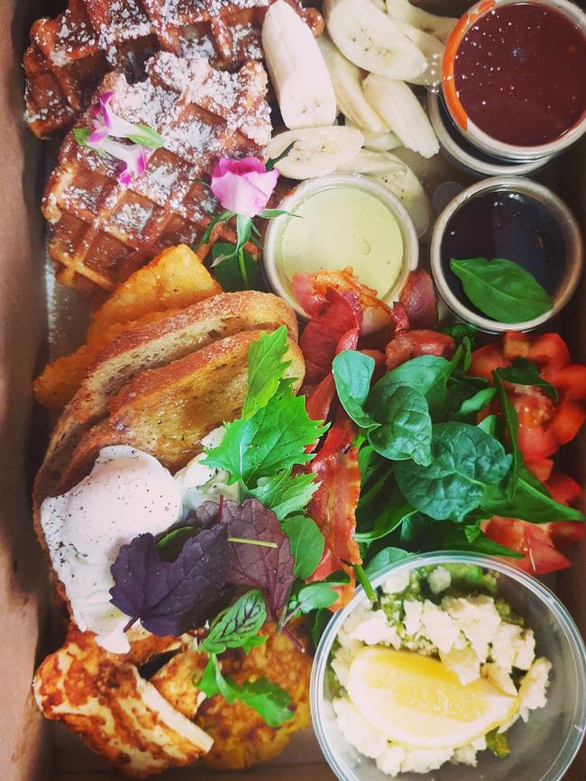 Families can now enjoy a brunch box takeaway from Gather and Feast. Picture: Supplied