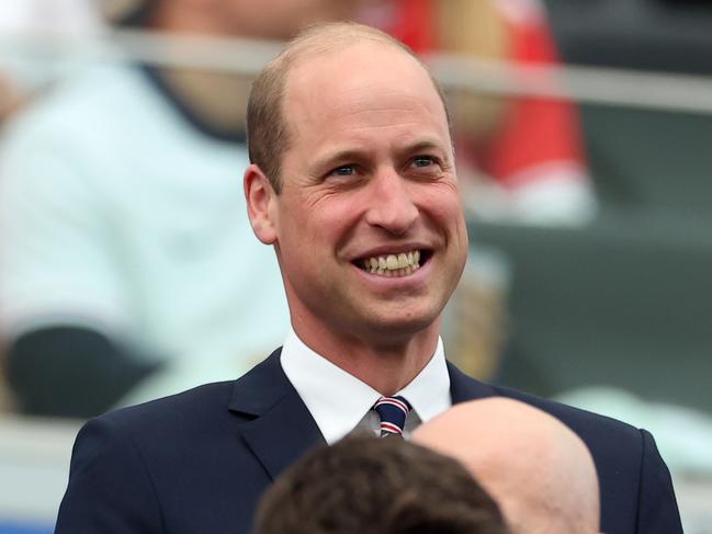 Prince William, Prince of Wales and President of the FA, smiles prior to the UEFA EURO 2024 group stage match between Denmark and England at Frankfurt Arena on June 20. Picture: Richard Pelham/Getty Images