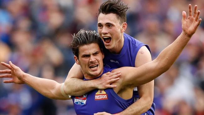 Tom Boyd celebrates during his stunning Grand Final performance. Picture: Getty Images