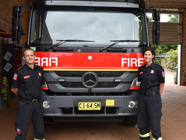 Alstonville Fire Station captain Jason Simpson and new firefighter Samantha Birkwood at Alstonville Fire Station. (Credit: Adam Daunt)