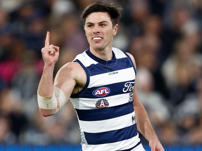 Ollie Henry is one of the recruits who has helped keep Geelong in the premiership window. Picture: Michael Willson/AFL Photos via Getty Images