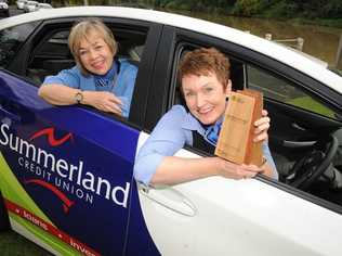 File photo from 2011 showing Summerland Credit Union CEO Margot Sweeny (left) and sustainability co-ordinator Jo-Anne Rice pictured with the Sustainability Advantage Bronze award. The credit union has now received a silver award and been named a leader in environmental sustainability. Picture: Jacklyn Wagner