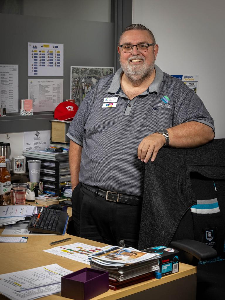 Salisbury Business Association executive officer David Waylen working from his office. Picture: Emma Brasier