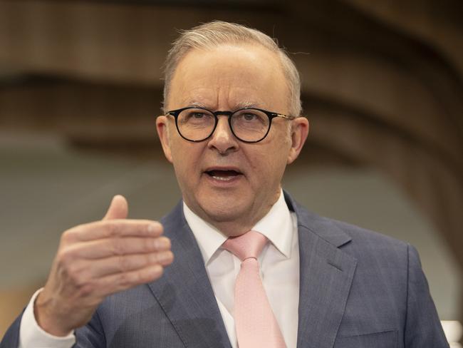 SYDNEY, AUSTRALIA. NewsWire Photos.August 1, 2024.Prime Minister Anthony Albanese holds a press conference at St John XXIII Catholic College in Stanhope Gardens. Picture: NewsWire / Jeremy Piper