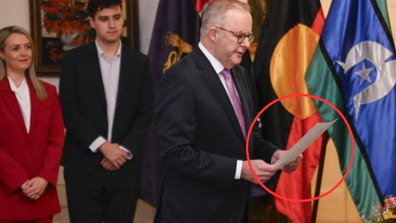 Unusual detail in Albo’s swearing-in