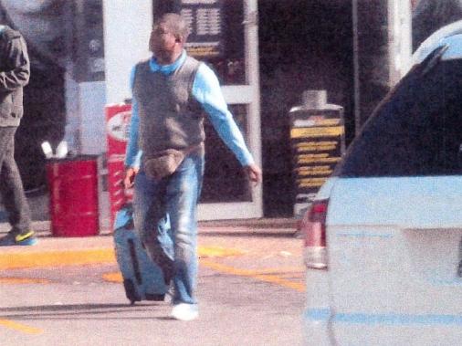 Prince Ibeh outside Supercheap Auto where they bought tools to extract drugs. Picture: AFP 