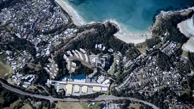 An artist’s impression of the movie studio on the Pacific Bay Resort site in Coffs Harbour. Picture: Nathan Edwards