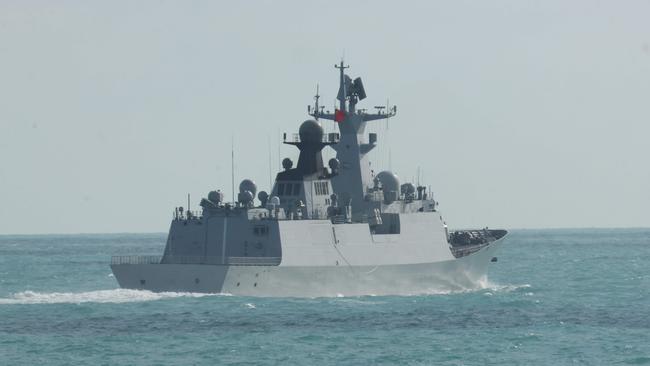 China’s Army-Navy Jiangkai-class frigate Hengyang is part of a task group operating to the north east of Australia. (Photo by Handout / AUSTRALIAN DEFENCE / AFP)