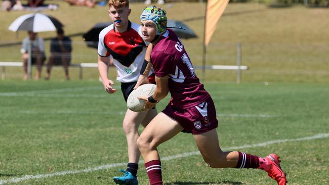 Queensland Maroon Charlie Webb during the ASSRL Under-15 boys grand final between NSWCIS and Queensland Maroon. Picture: nashyspix.com