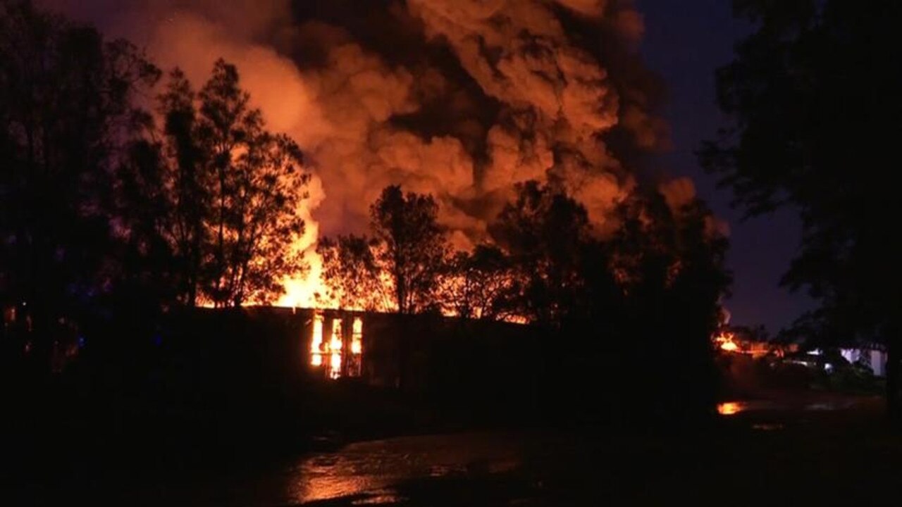 The blaze is still burning. Picture: 7 News